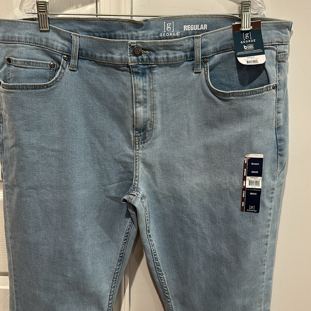 NOT FOR SALE George Stretch Denim Jeans Light Blue Size 38x29 - Picture 3 of 7